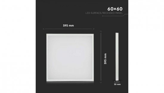 Oprawa wstropowa Panel LED 36W 3960lm 6400K IP20 600x600 (podtynkowy/natynkowy 2w1) 638021