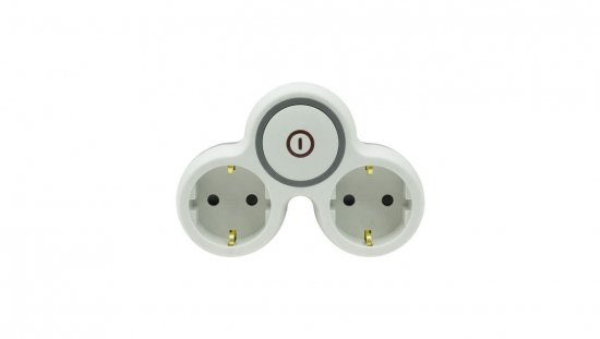Rozgałęźnik wtyczkowy dwukrotny z włącznikiem z/u schuko R-21BWS/S/B W-72003
