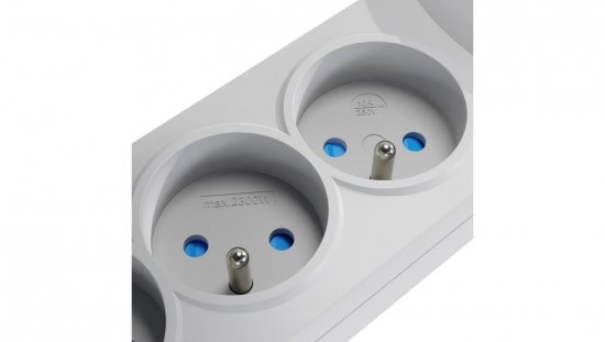 Przedłużacz przeciwprzepięciowy professional 5 gniazd 1,5m 10A 230V 2300W szary W-100034