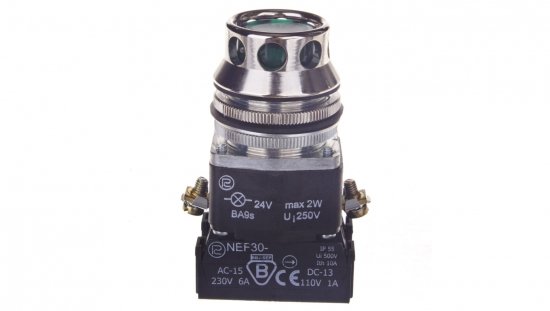 Przycisk sterowniczy 30mm zielony 1Z 1R z samopowrotem z podświetleniem W0-NEF30-KL XY Z