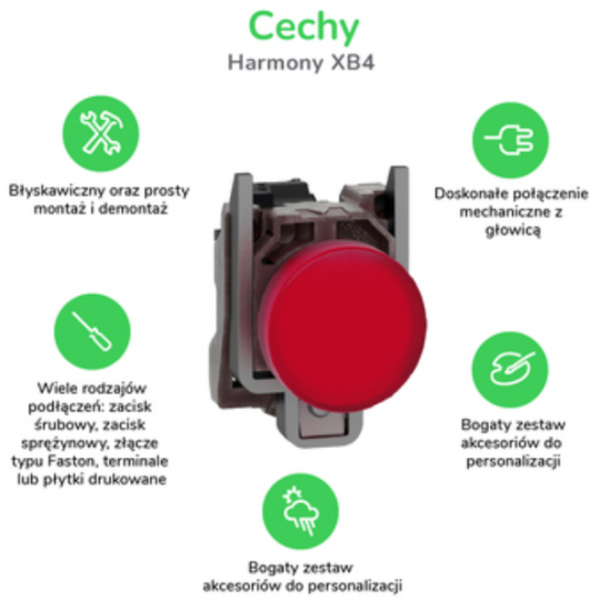 Przycisk sterowniczy 22mm żółty z samopowrotem 1Z XB4BP51