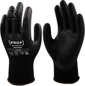 RĘKAWICE  PU LIGHTGRIP CZARNE 10 PAR 1