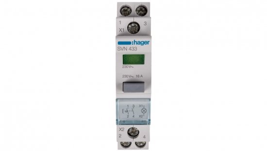 Przełącznik przyciskowy modułowy z lampką zieloną 16A 2Z SVN433