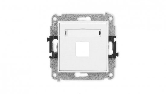 ICON Mechanizm gniazda multimedialnego pojednczego bez modułu (standard Keystone) biały mat 25IGM-1P