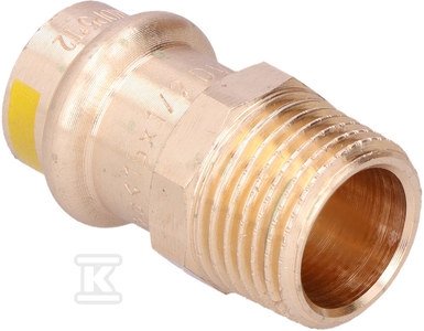 Nypel przejściowy, GZ, 15 x 1/2 brąz B Press Gas