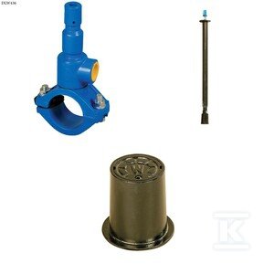 Nawiertka DN110x40 do rur PVC/PE, PN10, GJL + obudowa teleskopowa + skrzynka żeliwna ZESTAW DLW436