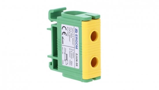 Złączka szynowa 1-torowa ZJUN-50 PE 50mm2 żółto-zielona R34RR-07020001703