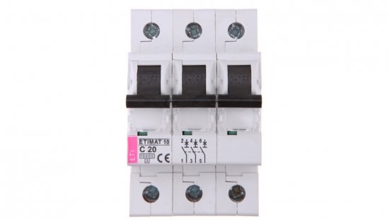 Wyłącznik nadprądowy 3P C 20A 10kA AC ETIMAT10 002135717