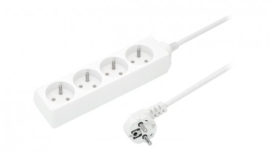Przedłużacz 4-gniazda z/u 10A 5m /OMY 3x1/ biały PS-470 T-105690