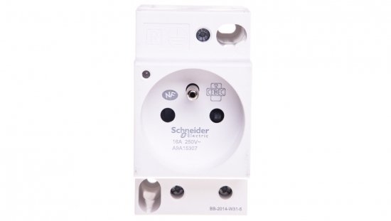 Gniazdo modułowe z lampką iPC 2P E 10/16A 250V na szynę białe A9A15307