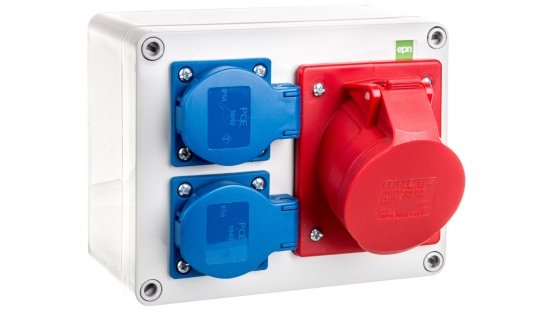 Rozdzielnica budowlana RS-3 2x2P+Z, 16A 5P, IP44 6203-00