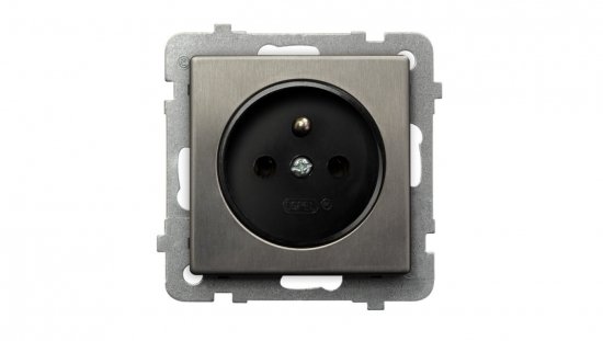 SONATA Gniazdo pojedyncze z/u stal inox GP-1RMZ/m/37