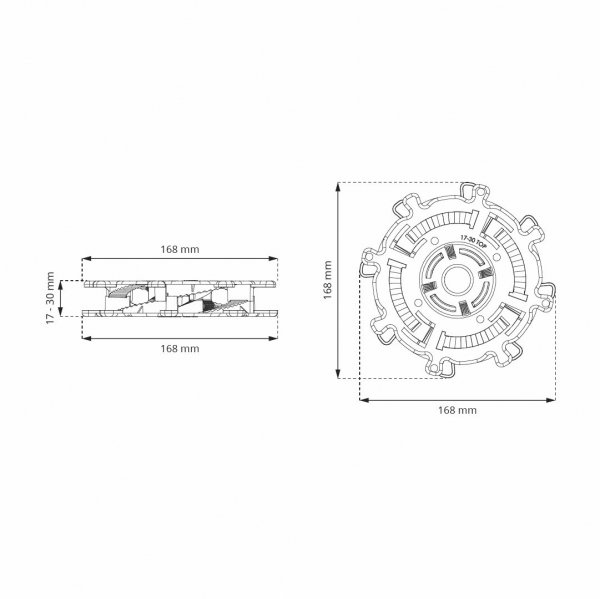Regulowany wspornik tarasowy spiral i dystans 17-30mm