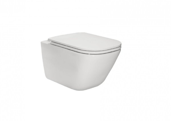 Roca Gap Miska podwieszana Rimless Square z deską wolnoopadającą (zestaw) A34H470000