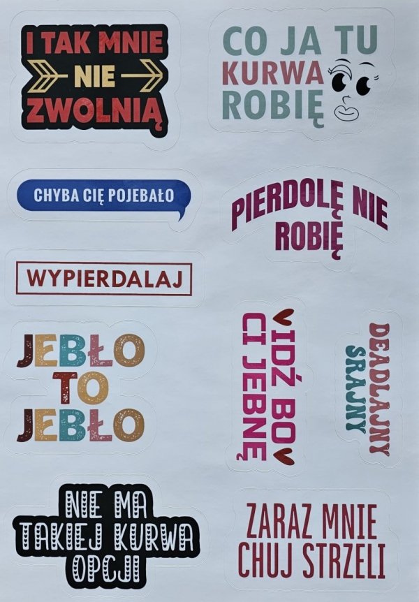 Arkusz Naklejek - Jebło to jebło!
