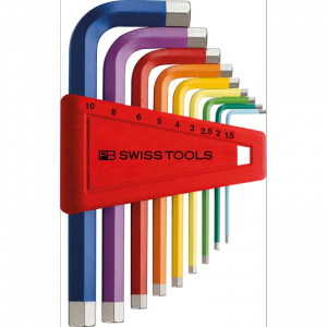 Zest.kluczy trzpien.kąt. w uchw.z tworz.sztuczn. 9-częściowy, 1,5-10mm Rainbow PB Swiss Tools