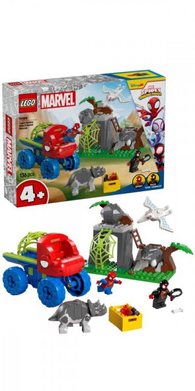 LEGO Klocki SPIDEY 11199 Misja ratunkowa zespołu Spidey&#039;ego w dinoterenówce