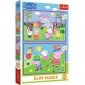 Trefl Puzzle 2x24 elementy Świnka Peppa na placu zabaw 
