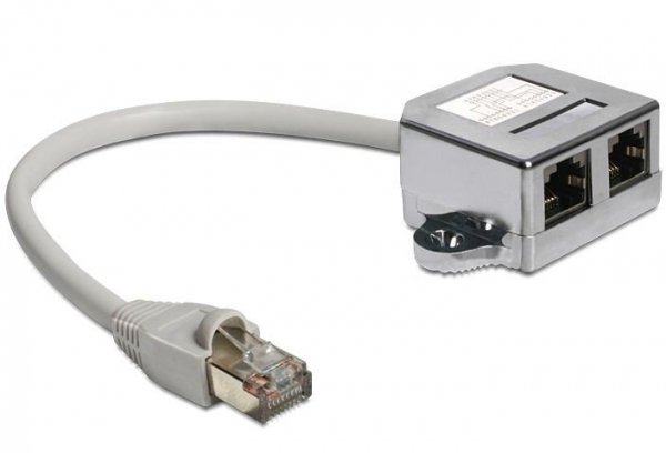 Delock Adapter Rozdzielacz LAN 1xRJ45/2xRJ45 Ethernet