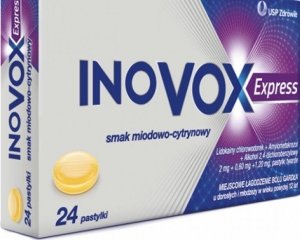Inovox Express smak miodowo-cytrynowy 24 pastylki twarde