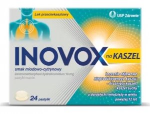 Inovox na kaszel smak miodowo-cytrynowy, 10 mg, 24 pastylki twarde