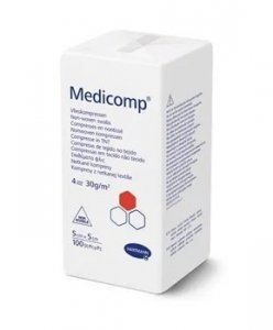 Medicomp Extra. 5 cm x 5 cm, kompresy niejałowe, 100 sztuk