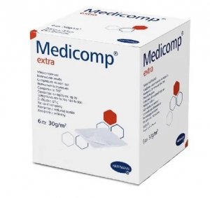 Medicomp Extra, kompresy jałowe 5 cm na 5 cm, 2 x 25 sztuk
