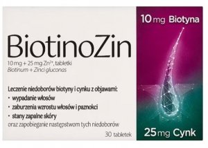 BiotinoZin, 10 mg + 25 mg Zn2+, 30 tabletek