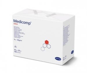 Medicomp Extra 6W, 10 cm x 20 cm, kompresy z włókniny, niejałowe, 100 sztuk