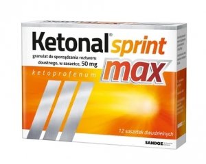 Ketonal Sprint Max 50 mg, 12 saszetek dwudzielnych