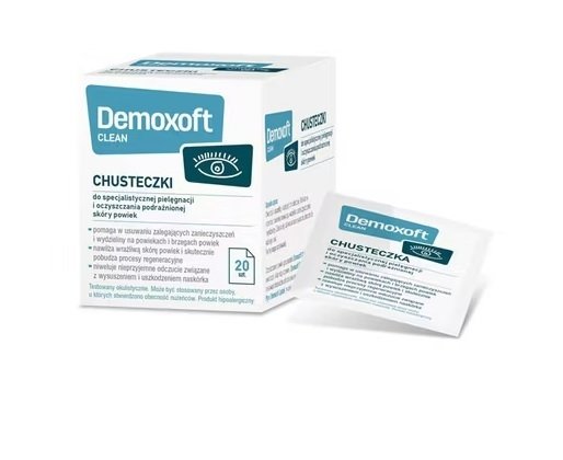 Demoxoft Clean, chusteczki do pielęgnacji powiek, 20 sztuk