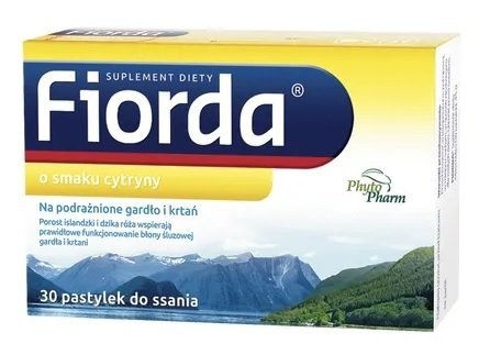 Fiorda, smak cytrynowy, 30 pastylek do ssania