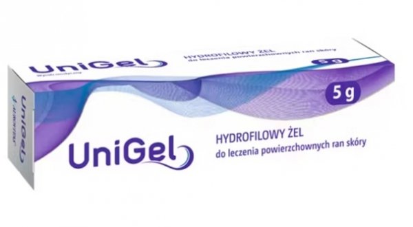 UniGel, hydrofilowy żel do leczenia powierzchownych ran skóry, 5 g