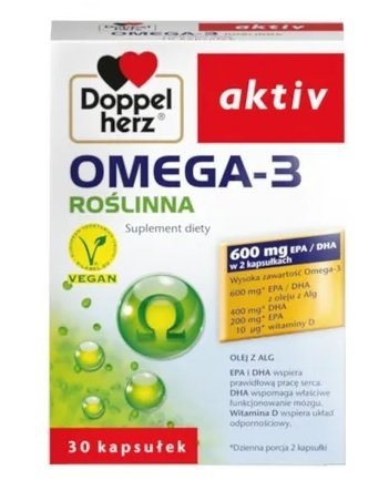 Doppelherz aktiv Omega-3 roślinna, 30 kapsułek