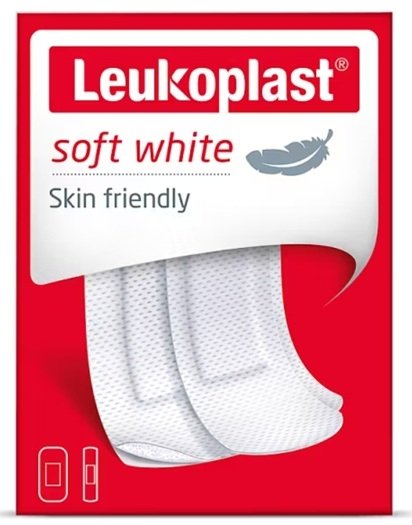 Leukoplast Soft, zestaw miękkich plastrów z opatrunkiem, 20 sztuk