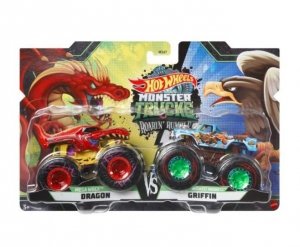 Hot Wheels Zestaw pojazdów Hot Wheels Monster Truck Dragon vs Griffin