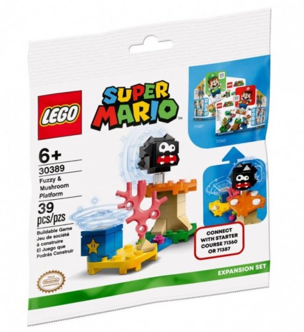 LEGO Klocki Super Mario 30389 Fuzzy i platforma z grzybem