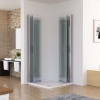Kabina prysznicowa dla osób Niepełnosprawnych 90x90 cm narożna z drzwiami łamanymi składanymi na ścianę,