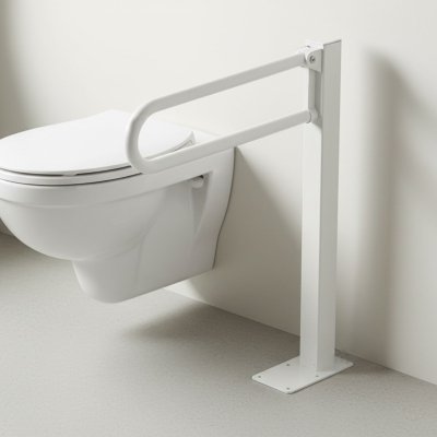 Uchwyt Uchylny WC dla Niepełnosprawnych wolnostojący 70cm biały fi32
