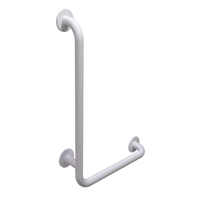 Uchwyt Kątowy dla Niepełnosprawnych lewy 60/40cm biały fi32 + MASKOWNICE