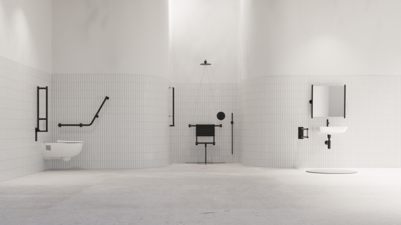 Uchwyt uchylny 80 cm dla niepełnosprawnych stal nierdzewna MODULAR