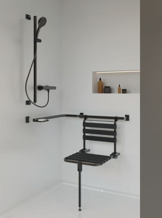 Uchwyt Kątowy 80/40 cm dla Niepełnosprawnych stal nierdzewna fi32 MODULAR