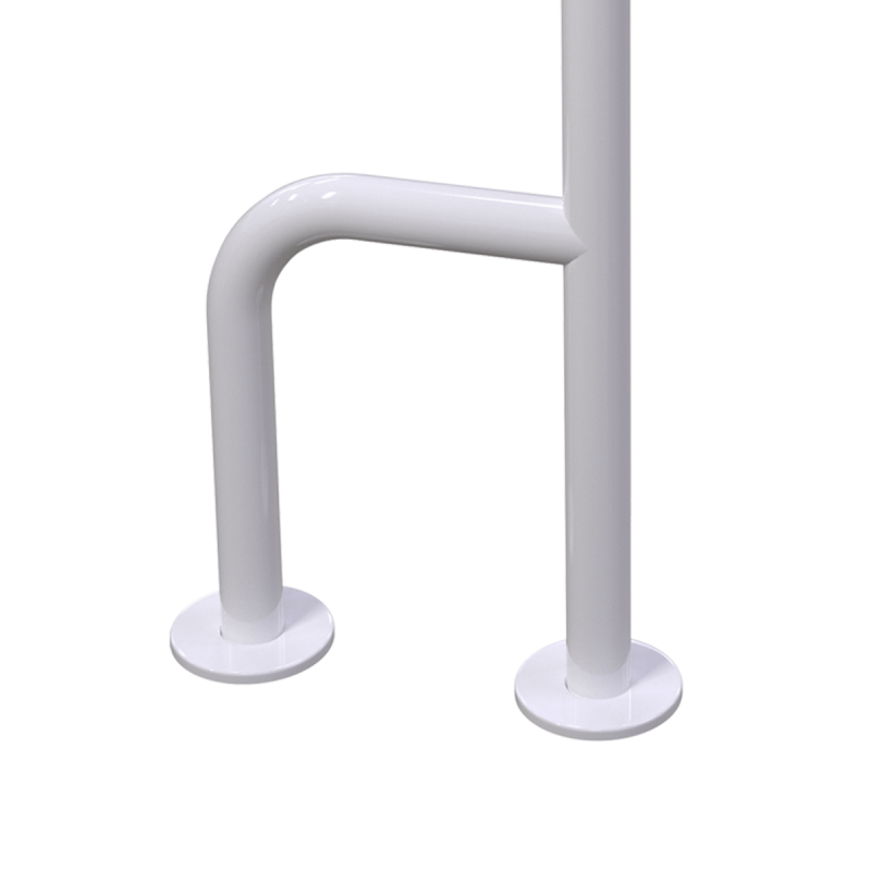 Uchwyt WC dla Niepełnosprawnych mocowany do podł-ścia prawy 80cm biały fi32 + MASKOWNICE