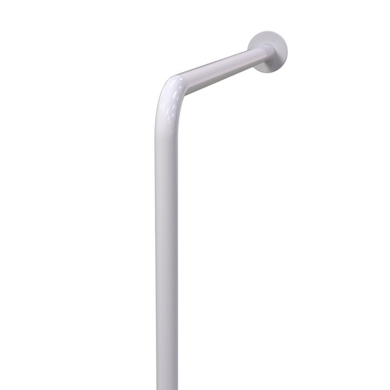 Uchwyt WC dla Niepełnosprawnych mocowany do podłi-ścia prawy 70cm biały fi32 + MASKOWNICE