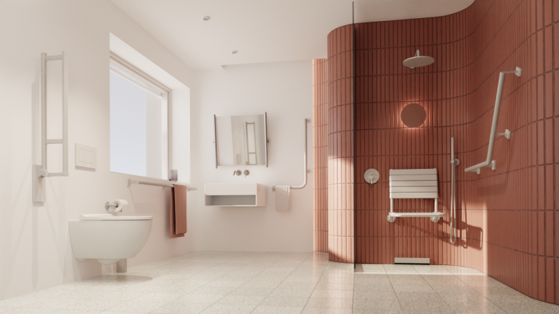 Uchwyt uchylny 85 cm dla niepełnosprawnych stal nierdzewna MODULAR