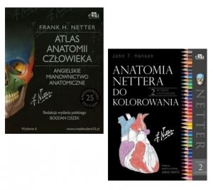 Atlas anatomii człowieka Netter Agielskie mian.anat+  Anatomia Nettera do kolorowania 	 				
