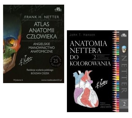 Atlas anatomii człowieka Netter Agielskie mian.anat+  Anatomia Nettera do kolorowania 	 				