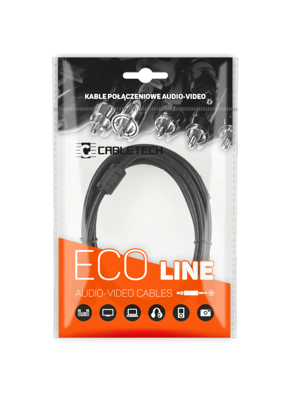 Kabel jack 3.5 wtyk-wtyk 1.0m Cabletech Eco-Line