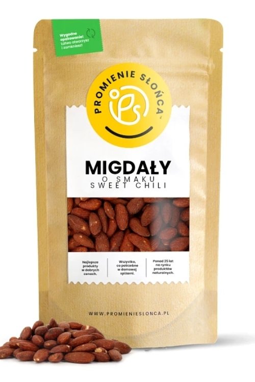 Migdały prażone i solone o smaku sweet chili promienie słońca