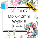 5D C 0,07 6-12mm BasicPro Paleta Mix - Jasny Niebieski / Jasny Różowy - Dwa Kolory w Pudełku - WĄSKIE